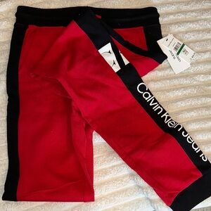 Calvin Klein Kids Red and Black Joggers